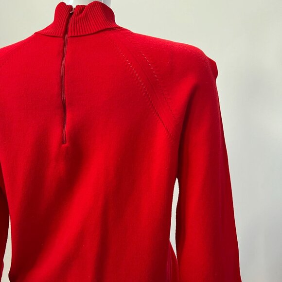 Designers Originals Vintage Red Mock Neck Sweater With Back Zipper Closure & Rag - Picture 15 of 16